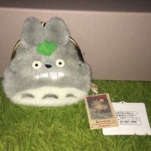 Totoro coin purse - plush faux fur and felt